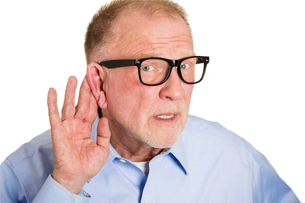 Very nice guy holding his ear to hear better